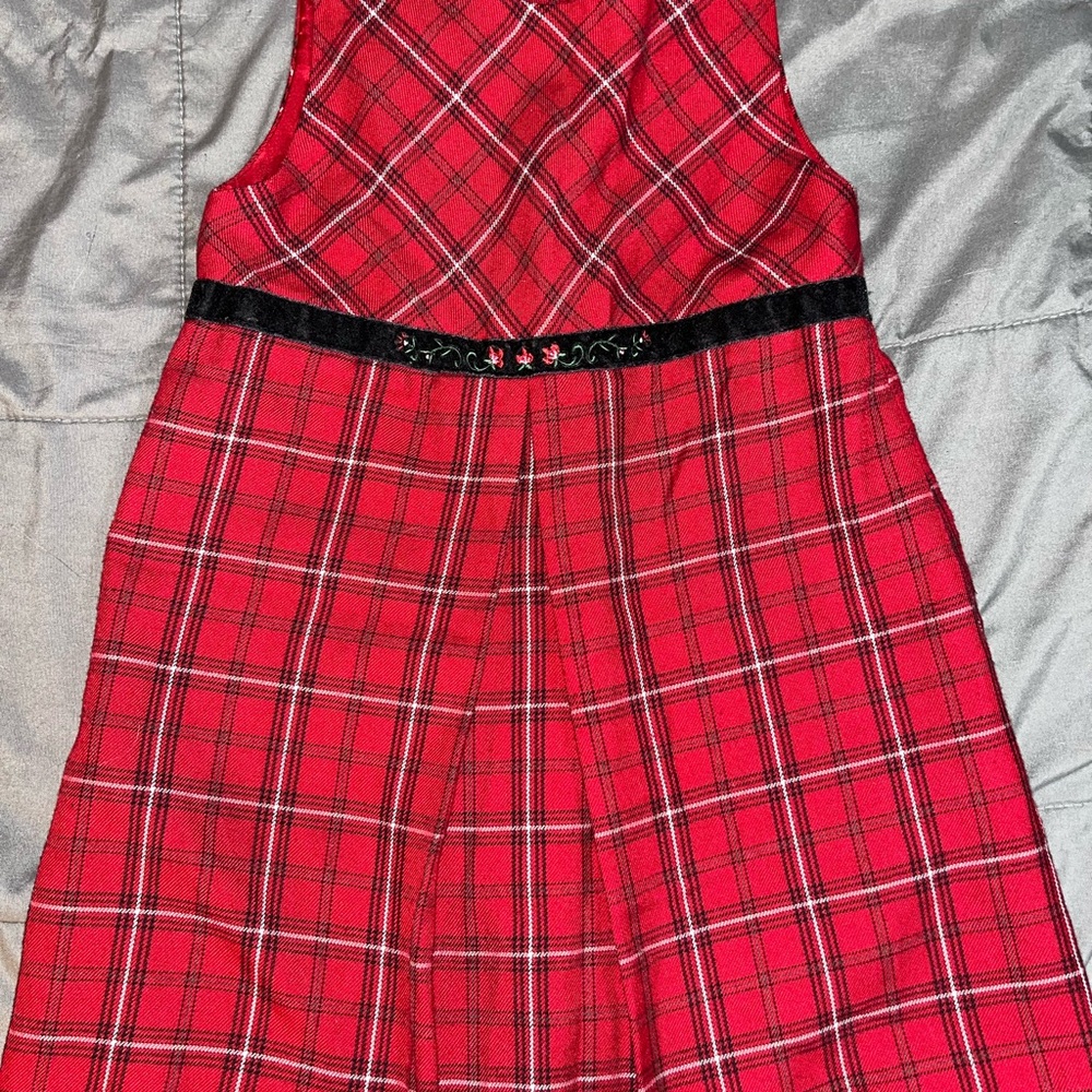Vintage OshKosh Girls Christmas Red Plaid Dress‎